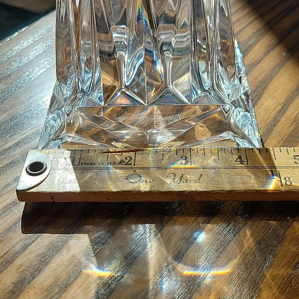 PARTYLITE P7967 5" 24% Lead Crystal Quad Prism Pedestal Candle Holder - Picture 4 of 12